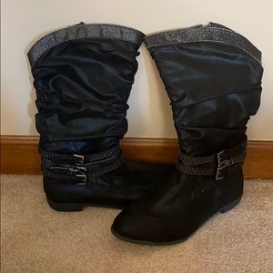 black sparkly boots